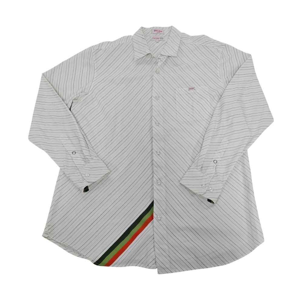World Famous Rhino Brand‎ Ecko Unltd Striped Button Up Shirt Men's 2XL
